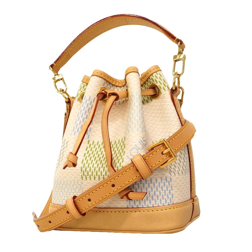 Louis Vuitton Damier Riches Nano Noe N40640 Pistachio Green 2-way handbag for...